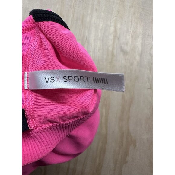 Victoria Secret Sports Bra VSX Hot Pink Razor Back Underwire Zip Front 38DD - Picture 5 of 7